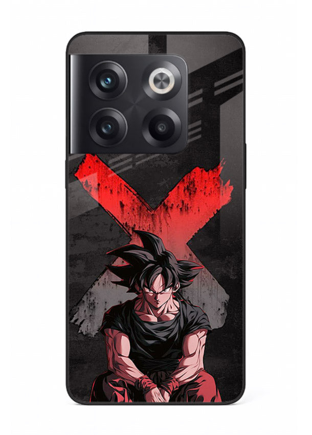 goku red x dark anime art OnePlus 10T glass cover rage form dramatic dbz case
