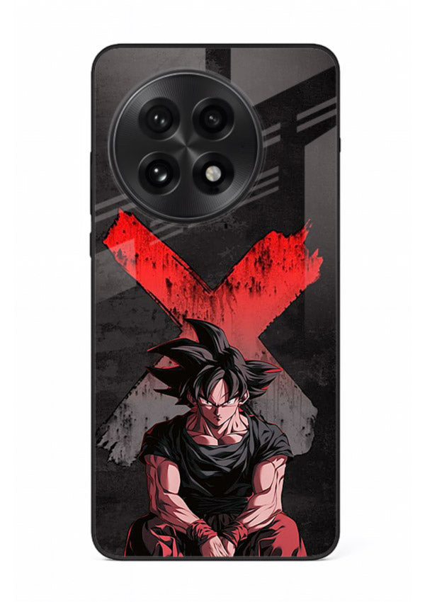 goku red x dark anime art OnePlus 13R glass cover rage form dramatic dbz case