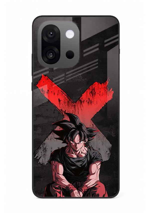 goku red x dark anime art OnePlus 13s glass cover rage form dramatic dbz case