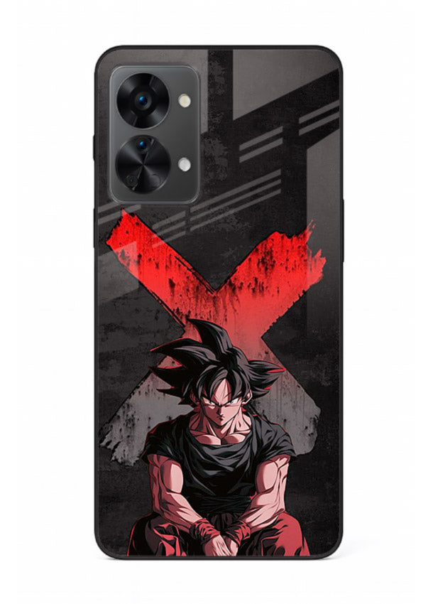 goku red x dark anime art OnePlus Nord 2T glass cover rage form dramatic dbz case