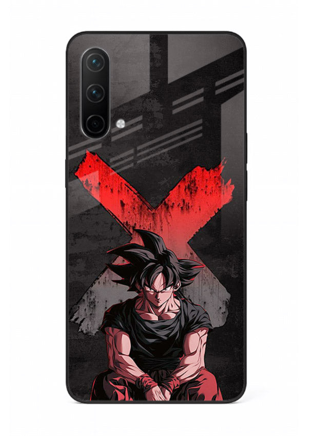goku red x dark anime art OnePlus Nord CE 5G glass cover rage form dramatic dbz case