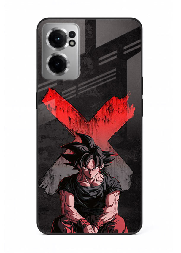 goku red x dark anime art OnePlus Nord CE2 5G glass cover rage form dramatic dbz case