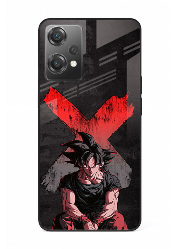 goku red x dark anime art OnePlus Nord CE2 Lite 5G glass cover rage form dramatic dbz case