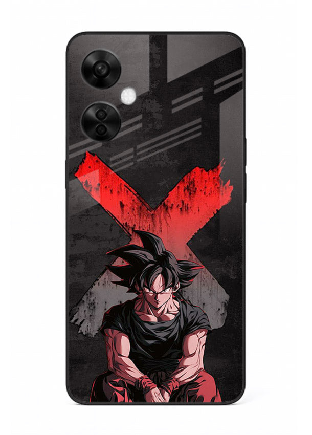 goku red x dark anime art OnePlus Nord CE3 Lite glass cover rage form dramatic dbz case