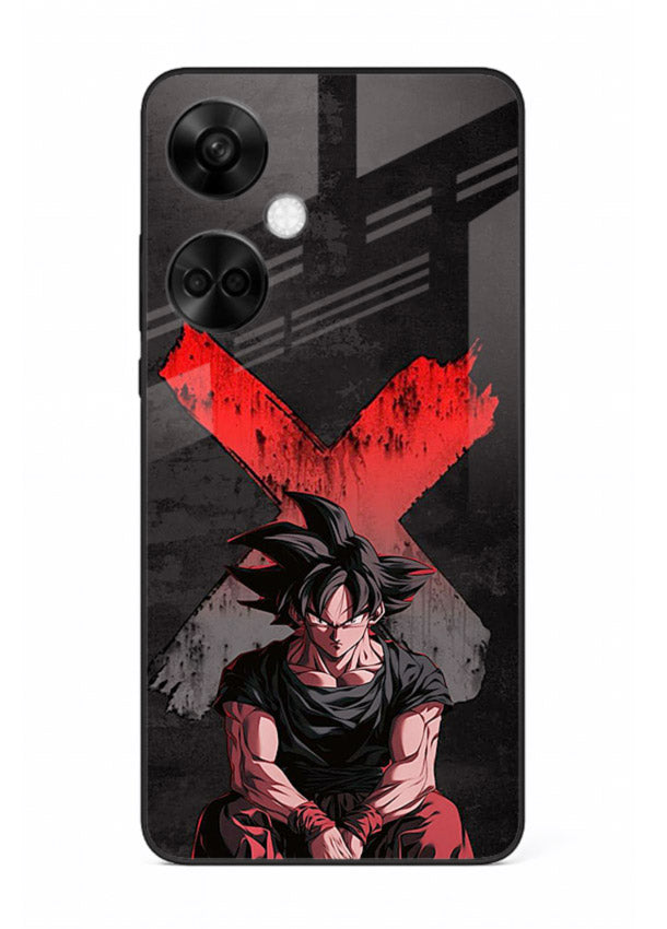 goku red x dark anime art OnePlus Nord CE3 glass cover rage form dramatic dbz case