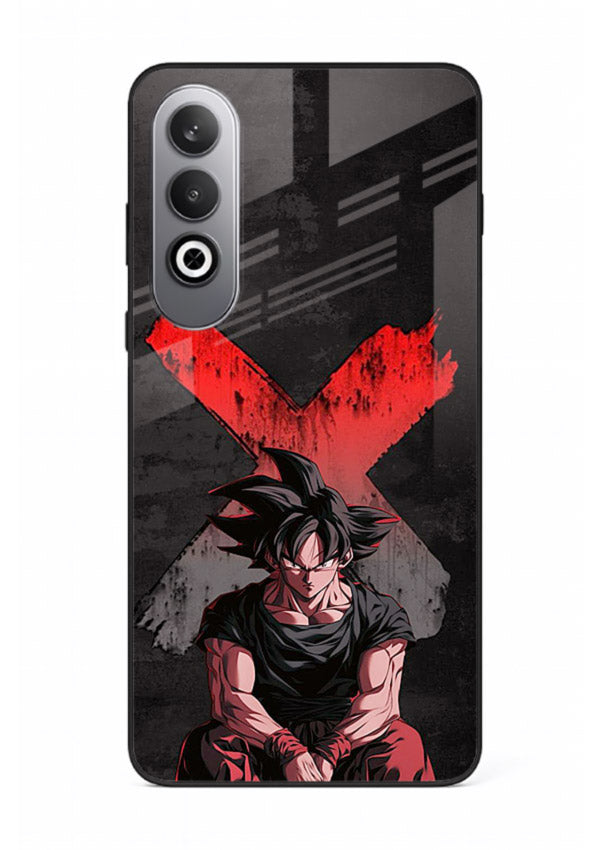 goku red x dark anime art OnePlus Nord CE4 glass cover rage form dramatic dbz case