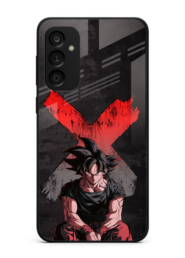 goku red x dark anime art Samsung F54 5G glass cover rage form dramatic dbz case