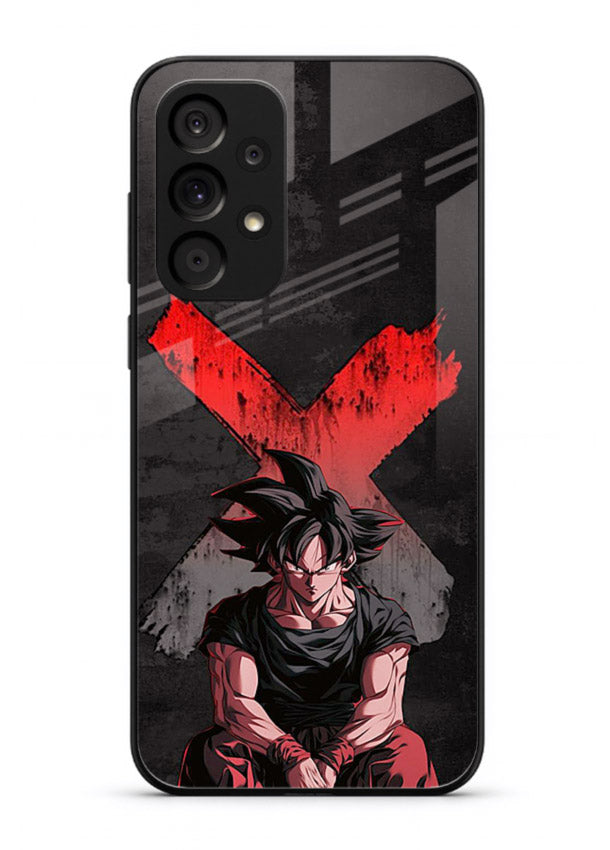 goku red x dark anime art Samsung A33 5G glass cover rage form dramatic dbz case