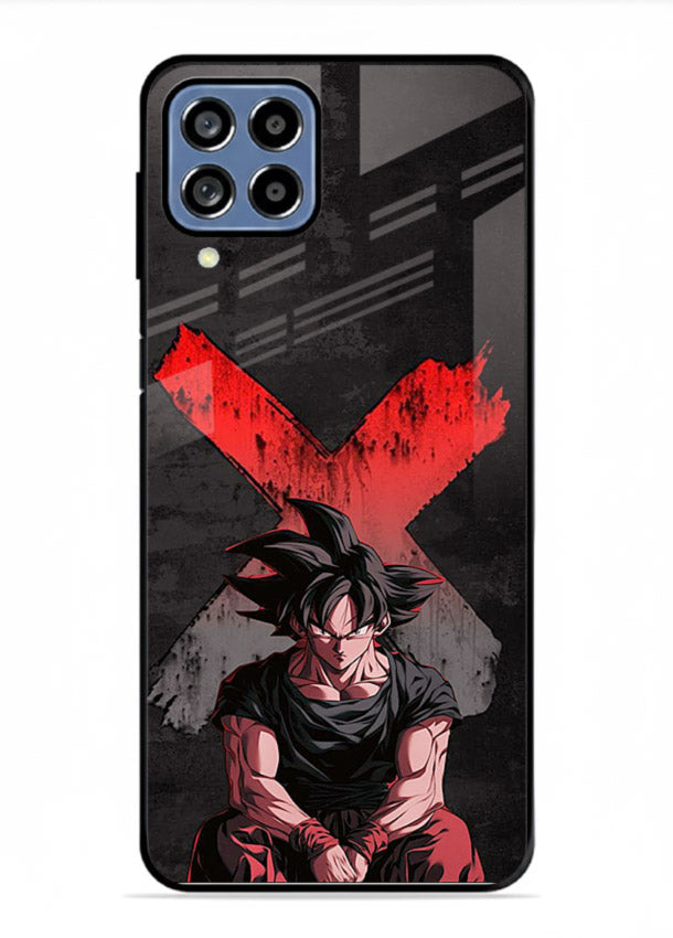 goku red x dark anime art Samsung A22 4G glass cover rage form dramatic dbz case