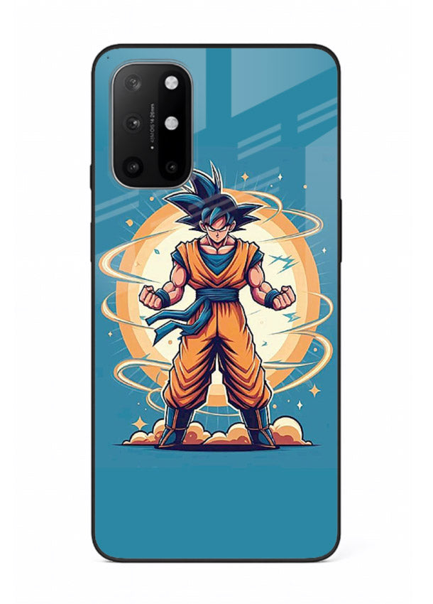 goku super aura blue anime art OnePlus 8T glass cover power up energy case
