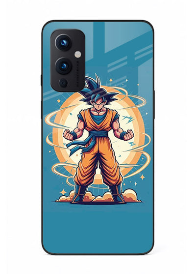 goku super aura blue anime art OnePlus 9 Pro glass cover power up energy case
