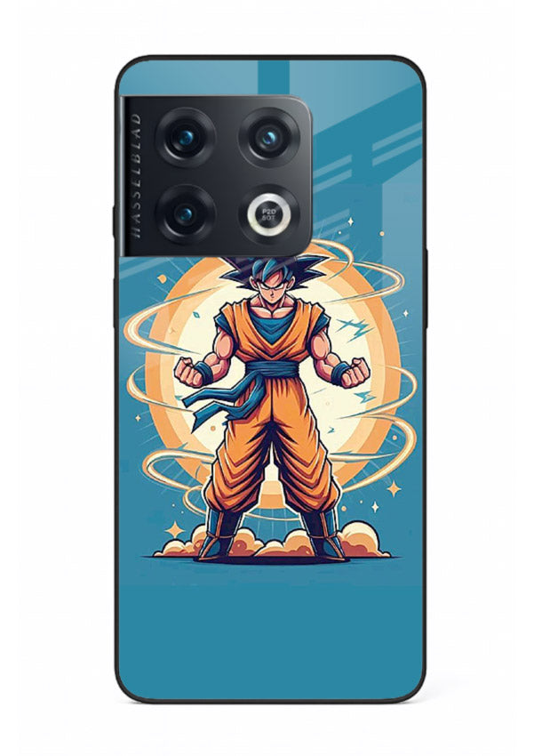 goku super aura blue anime art OnePlus 10 Pro glass cover power up energy case
