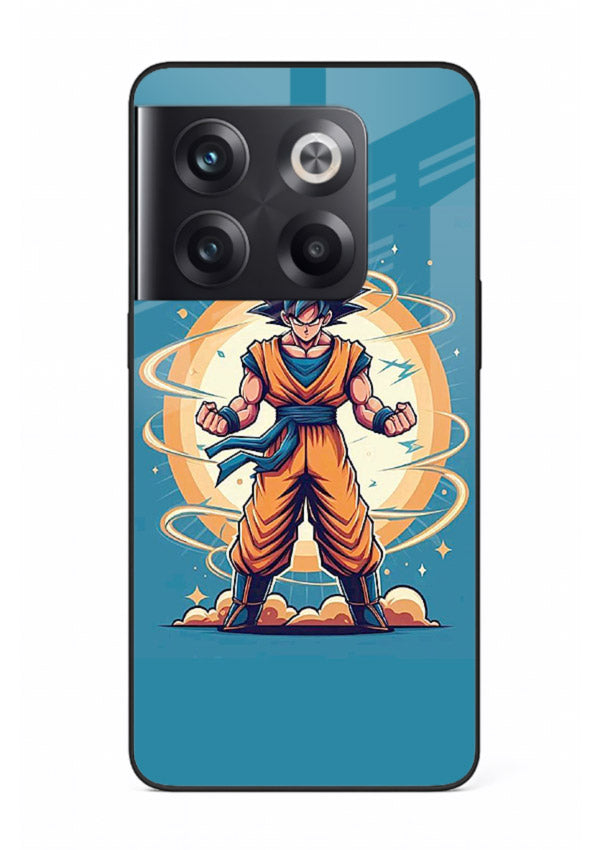 goku super aura blue anime art OnePlus 10T glass cover power up energy case