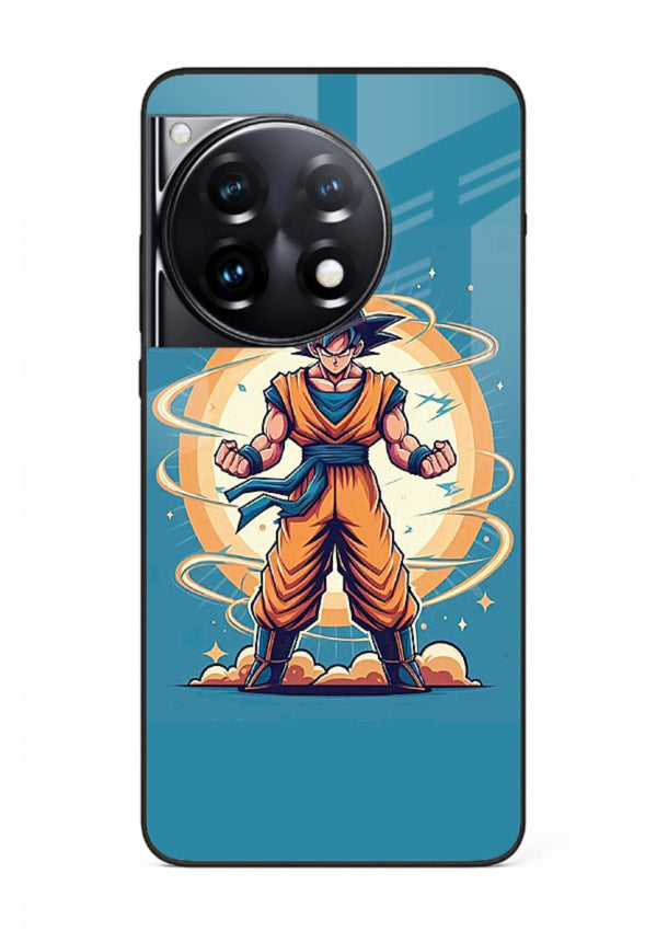 goku super aura blue anime art OnePlus 12R glass cover power up energy case