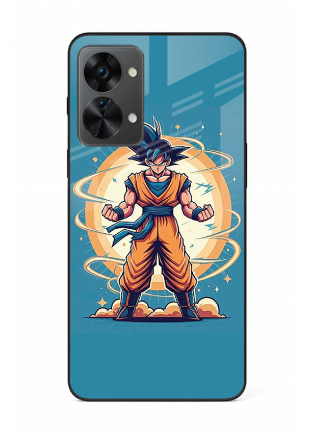 goku super aura blue anime art OnePlus Nord 2T glass cover power up energy case