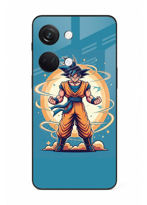 goku super aura blue anime art OnePlus Nord 3 glass cover power up energy case