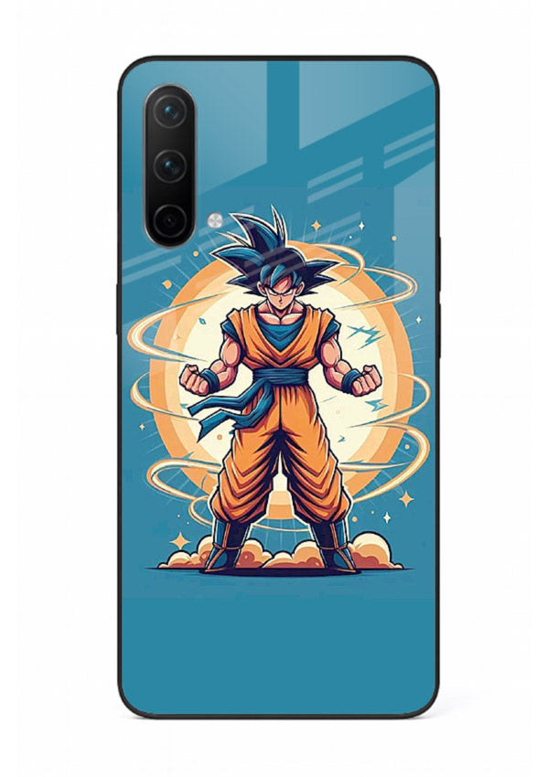 goku super aura blue anime art OnePlus Nord CE 5G glass cover power up energy case