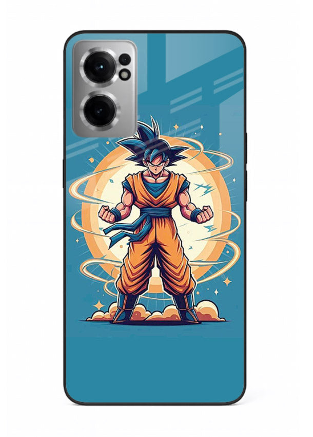 goku super aura blue anime art OnePlus Nord CE2 5G glass cover power up energy case