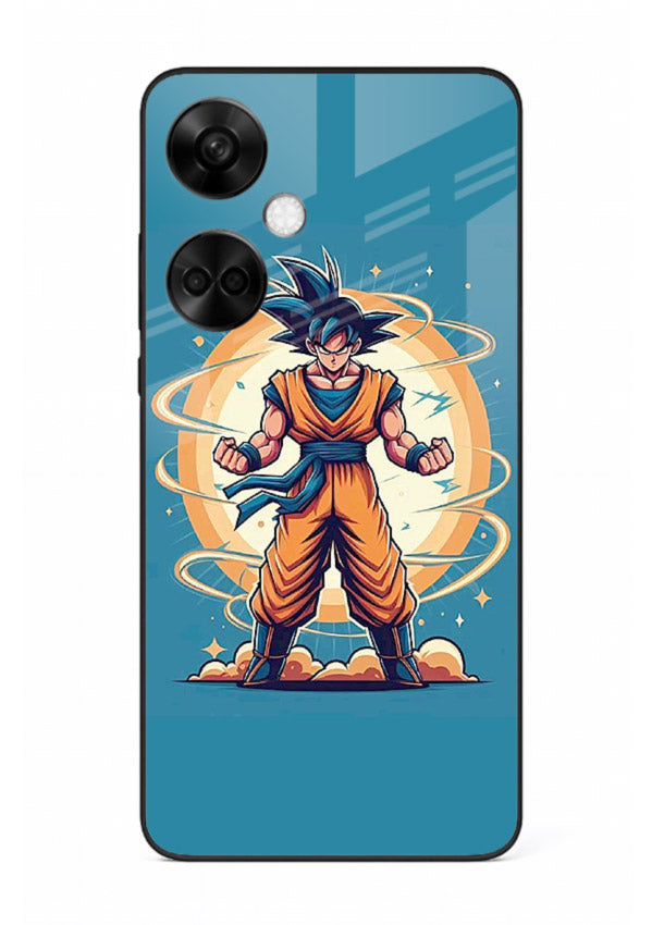 goku super aura blue anime art OnePlus Nord CE3 glass cover power up energy case