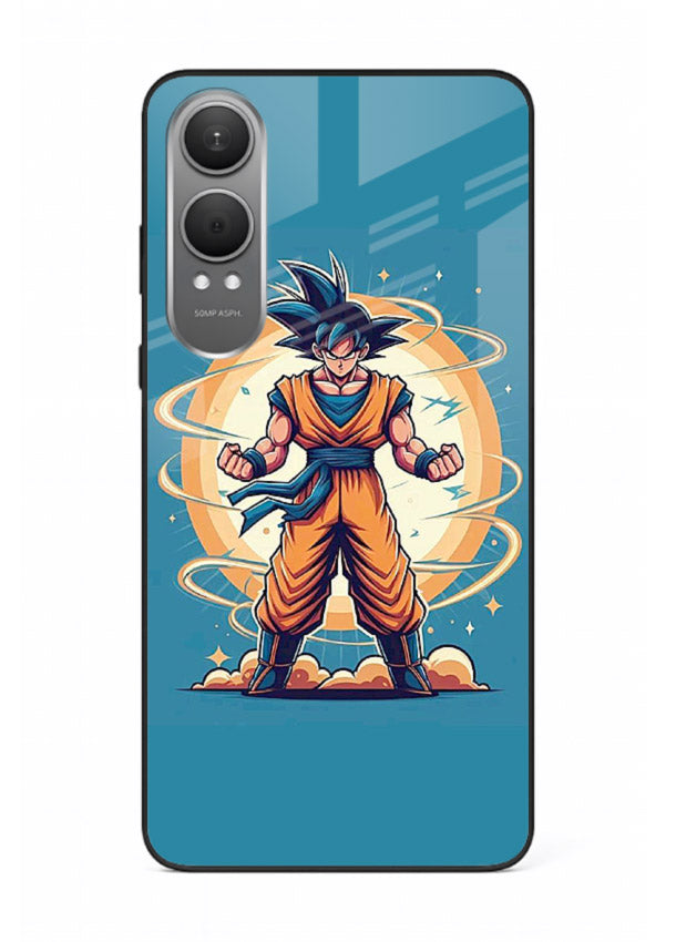 goku super aura blue anime art OnePlus Nord CE4 Lite glass cover power up energy case