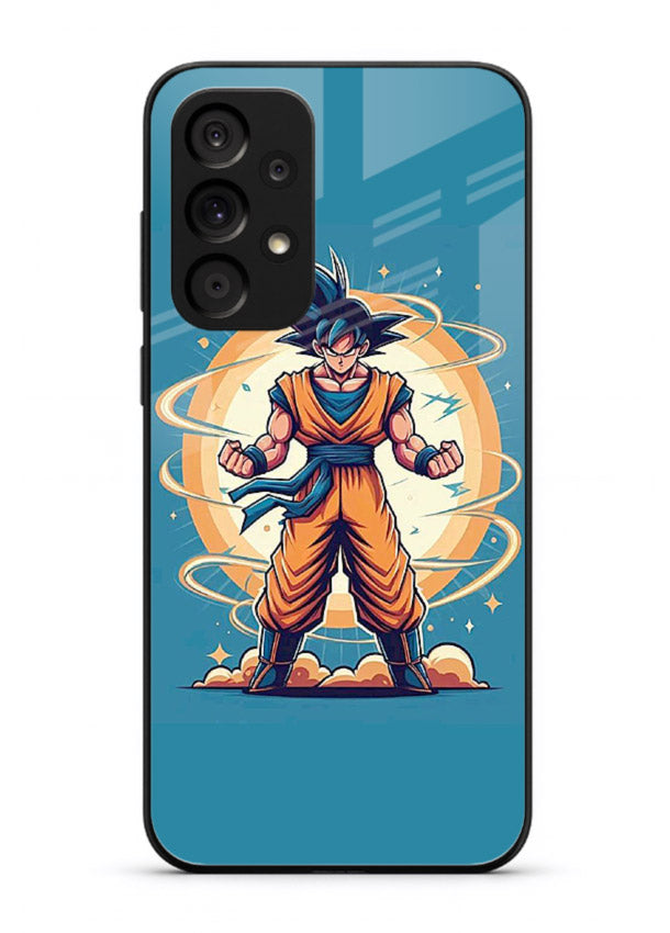goku super aura blue anime art Samsung A53 5G glass cover power up energy case