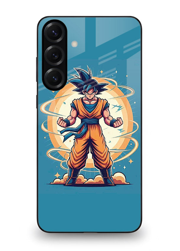 goku super aura blue anime art Samsung M54 5G glass cover power up energy case