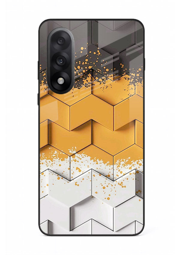 Gold Hexa Crystal gold crystal geometric pattern OnePlus Nord 5 glass back cover