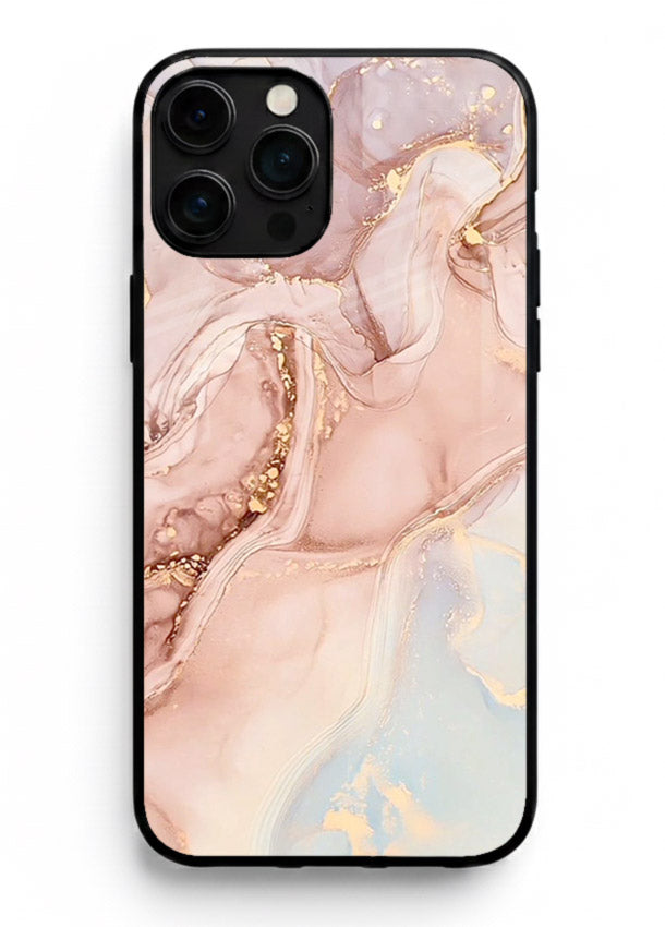 Gold Vein Marble iphone 11 pro max glass back cover with classic black marble and gold veining