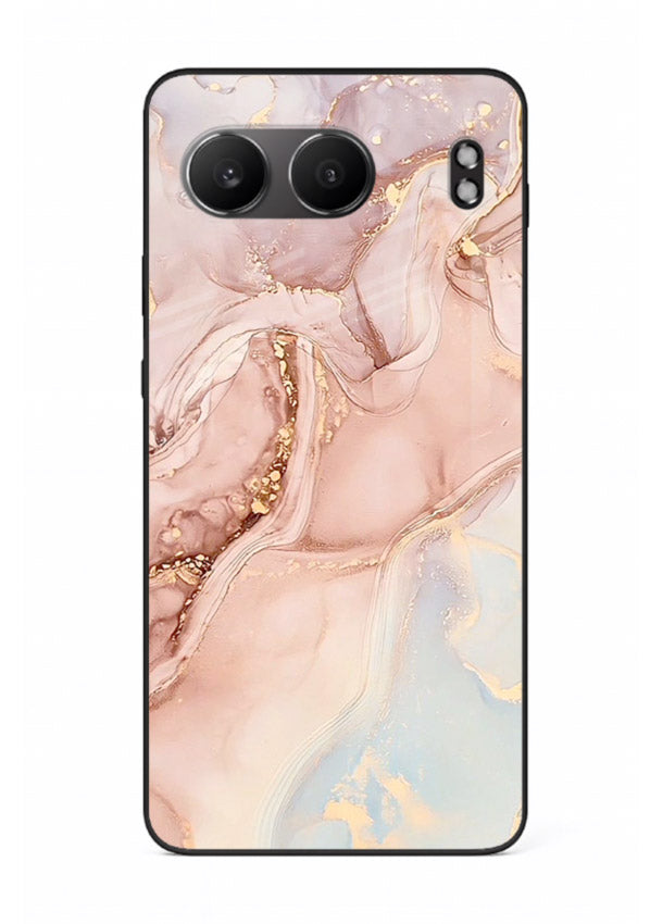 Gold Vein Marble OnePlus Nord 4 glass back cover with classic black marble and gold veining