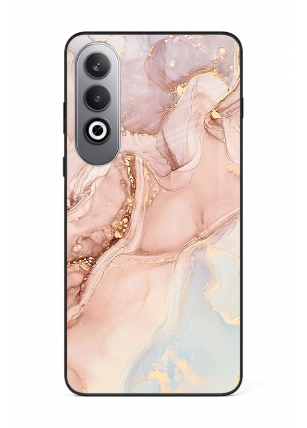 Gold Vein Marble OnePlus Nord CE4 glass back cover with classic black marble and gold veining