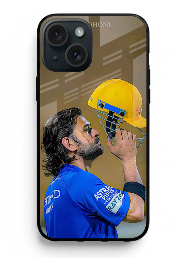 Cricket celebration artwork printed on premium tempered glass iPhone 15 Plus back cover