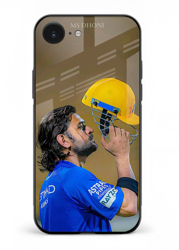 Cricket celebration artwork printed on premium tempered glass iPhone 16E back cover