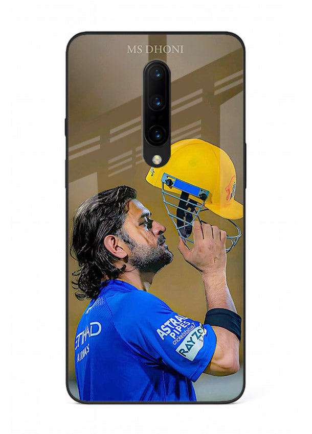 Cricket celebration artwork printed on premium tempered glass OnePlus 7 Pro back cover