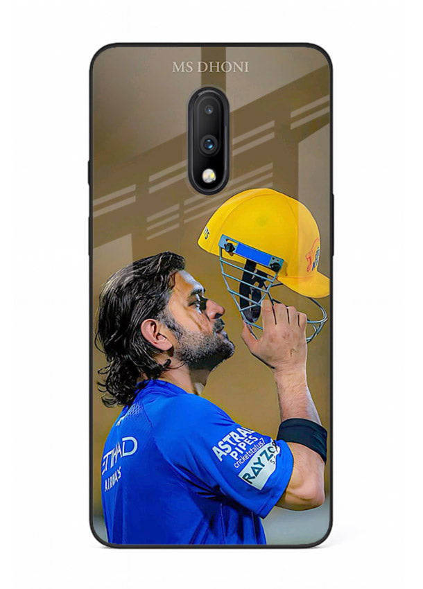Cricket celebration artwork printed on premium tempered glass OnePlus 7 back cover