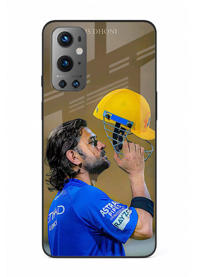 Cricket celebration artwork printed on premium tempered glass OnePlus 9 back cover