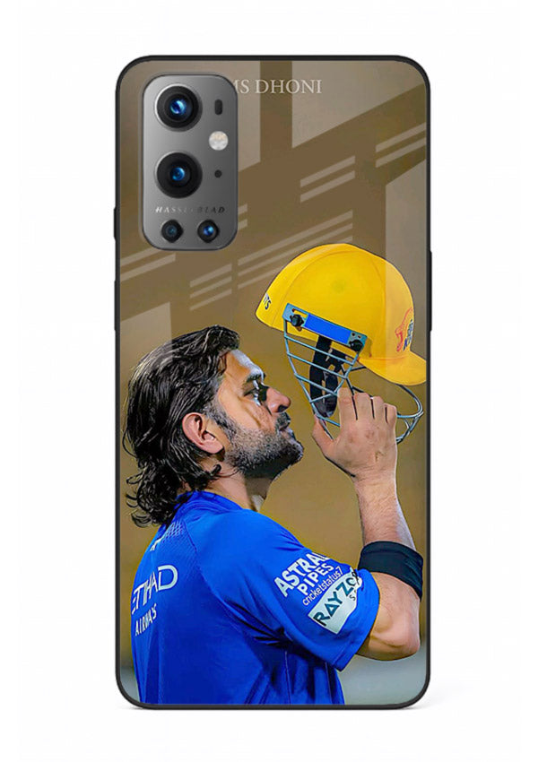 Cricket celebration artwork printed on premium tempered glass OnePlus 9 back cover