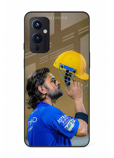 Cricket celebration artwork printed on premium tempered glass OnePlus 9 Pro back cover