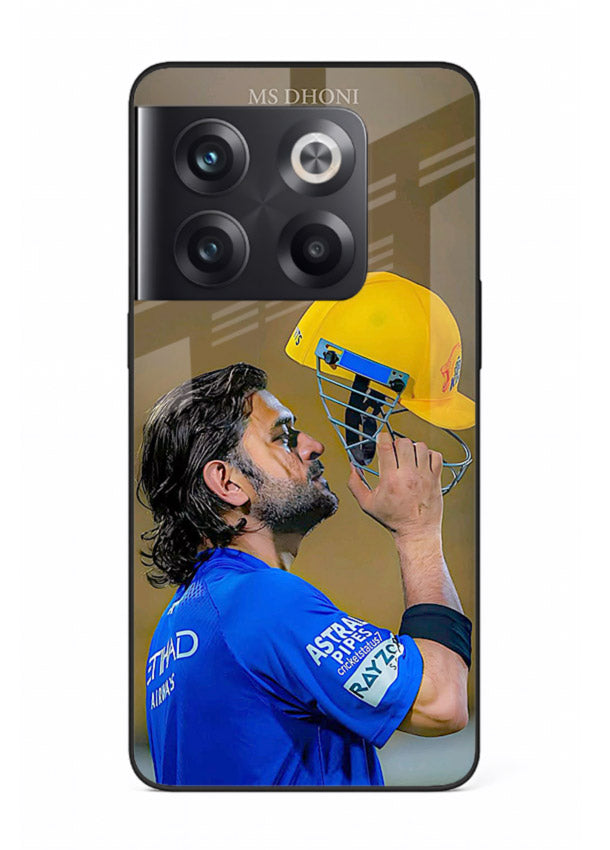 Cricket celebration artwork printed on premium tempered glass OnePlus 10T back cover
