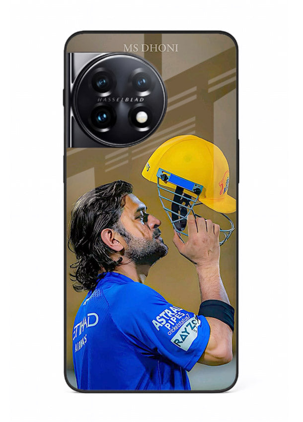 Cricket celebration artwork printed on premium tempered glass OnePlus 11 back cover
