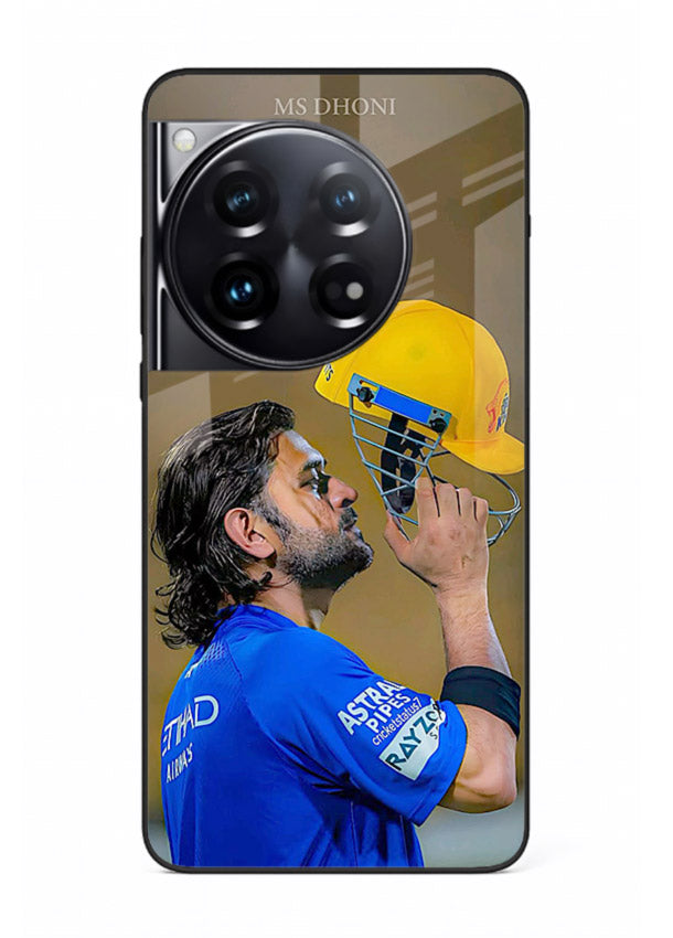 Cricket celebration artwork printed on premium tempered glass OnePlus 12 back cover