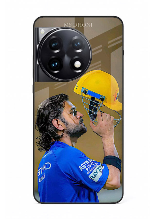 Cricket celebration artwork printed on premium tempered glass OnePlus 12R back cover