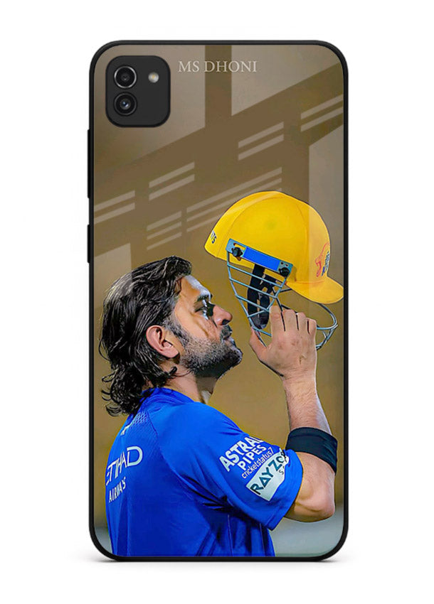 Cricket celebration artwork printed on premium tempered glass Samsung A03 back cover