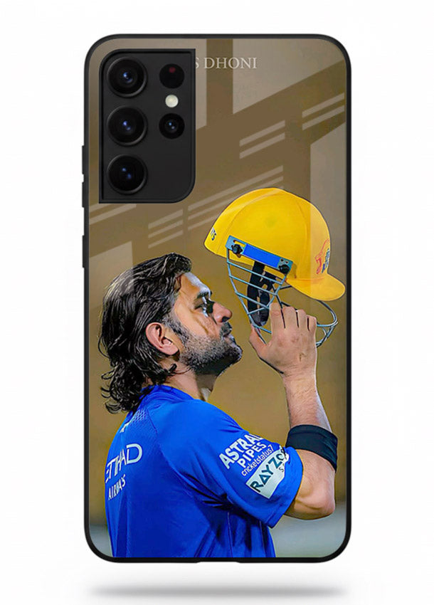 Cricket celebration artwork printed on premium tempered glass Samsung S21 Ultra back cover