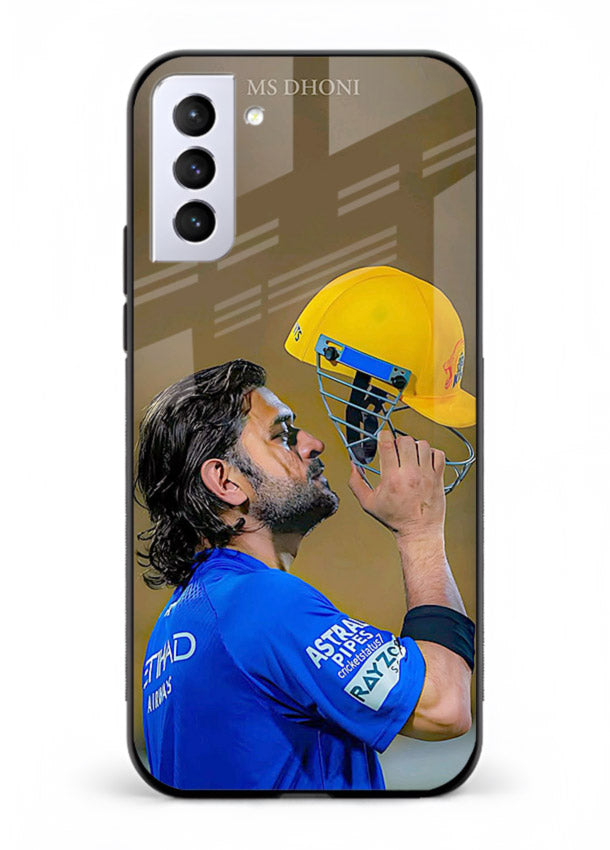 Cricket celebration artwork printed on premium tempered glass Samsung S21 Plus back cover