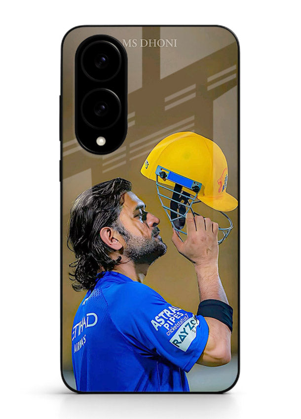Cricket celebration artwork printed on premium tempered glass Samsung S25 Edge back cover