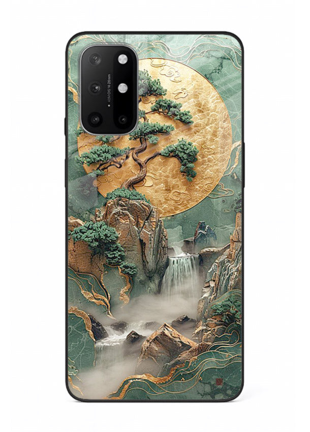 Golden Jade Falls jade waterfall artwork OnePlus 8T glass back cover