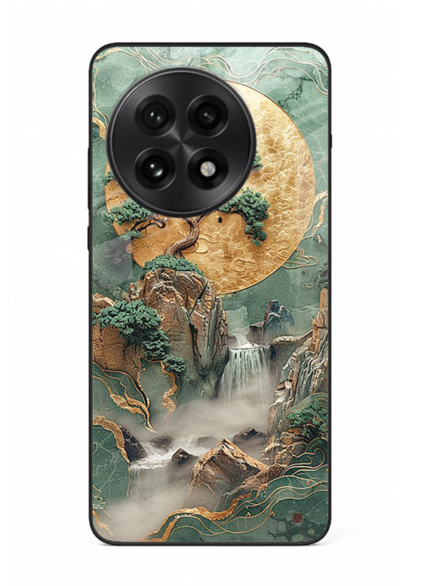 Golden Jade Falls jade waterfall artwork OnePlus 13 glass back cover