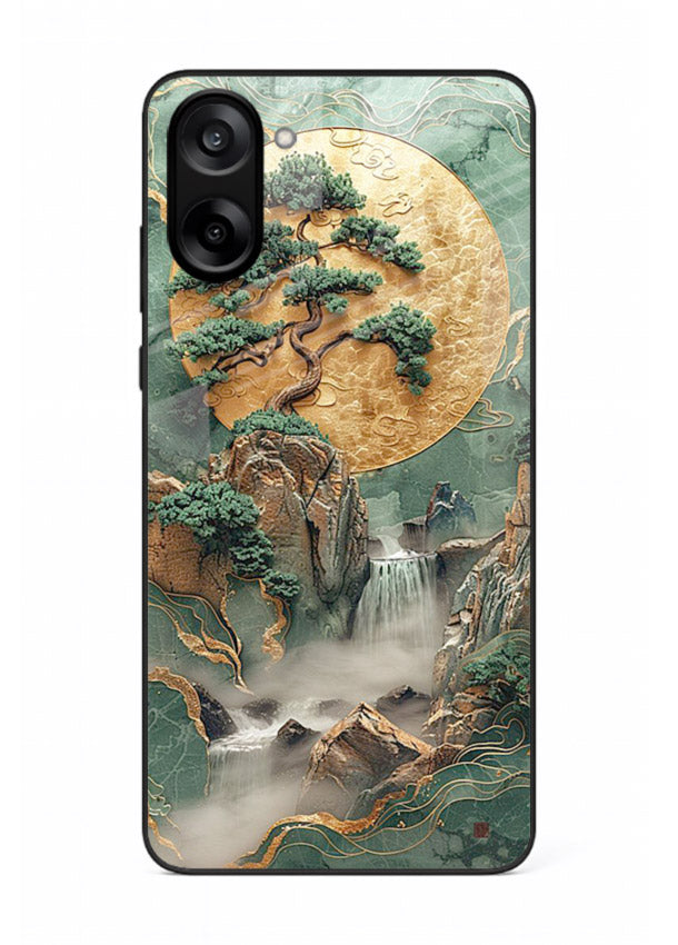 Golden Jade Falls jade waterfall artwork OnePlus Nord CE5 glass back cover