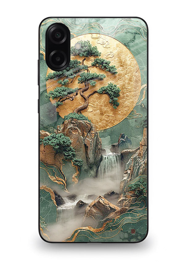 Golden Jade Falls jade waterfall artwork Samsung M13 5G glass back cover