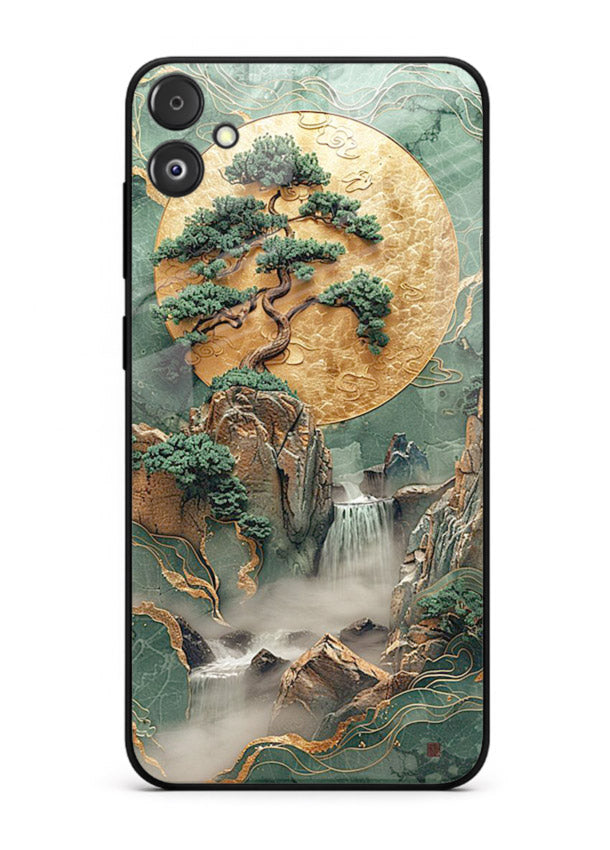 Golden Jade Falls jade waterfall artwork Samsung F14 5G glass back cover